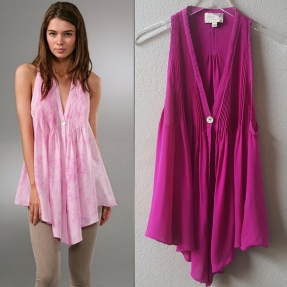 Elizabeth and James Tops - Elizabeth & James 100% Silk Sleeveless Tokyo Top L